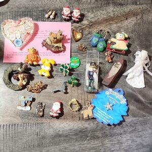 Vintage Assorted Holiday and Themed Pins/Earrings